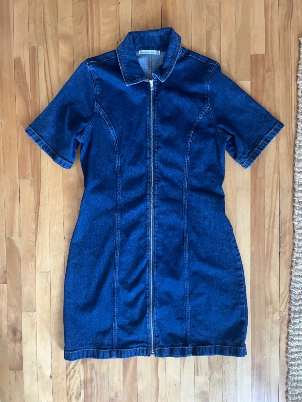 Moto Y2K denim zip dress - Size Large Tall by Abercrombie